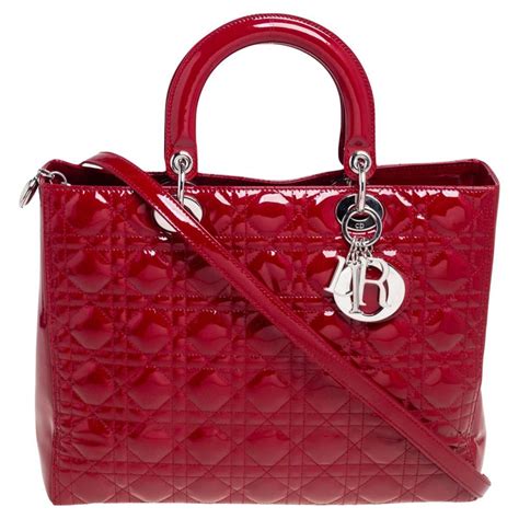 lady dior red patent price|Lady Dior cannage bag.